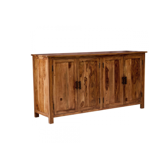 ANGEL FURNITURE Canberra Sheesham Wood Four Door Storage Cabinet 172x45x90 CM (Honey Finish)