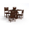 Angel's Solid Sheesham Wood Four Seater Dining Set With Folding Table (Four Seater, Walnut Finish)