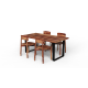 Handcrafted Sheesham Wood Dining Set with Iron Base (Four Seater)