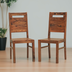 Everson Sheesham Wood dining chair (Set of 2) In Honey Finish