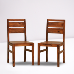 Pearl Sheesham Wood dining chair (Set of 2) In Honey Finish