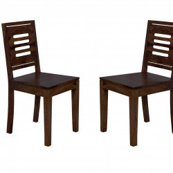 Angel's Kitchener Solid Sheesham Wood Dining Chairs Set of 2 In Walnut Finish