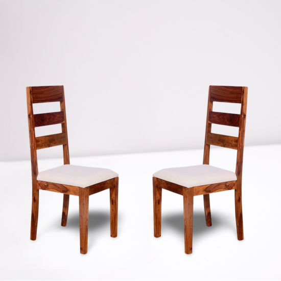 Angel's Waterloo Solid Sheesham Wood Dining Chairs Set of 2 In Honey Finish