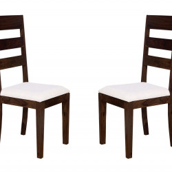 Angel's Waterloo Solid Sheesham Wood Dining Chairs Set of 2 In Walnut Finish