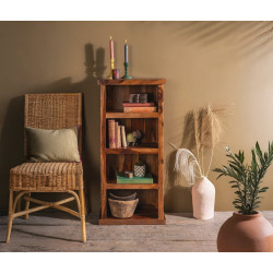 Space Saver Simply Designed Sheesham Wood Bookshelf (Honey)