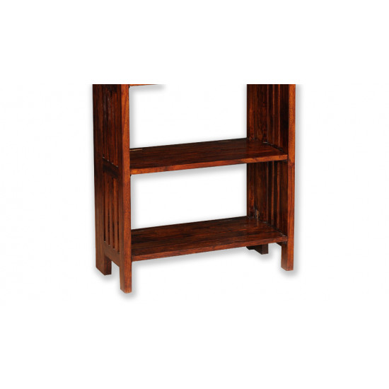 Mallani Solid Wood Folding Shoe Rack | Bookshelf |Removeable self (Honey)