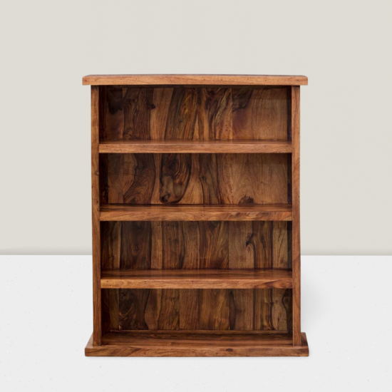 Solid Sheesham Wood Open Space saver Bookshelf (Honey)