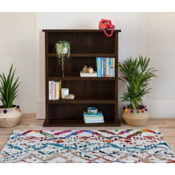 Solid Sheesham Wood Open Space saver Bookshelf (Walnut)