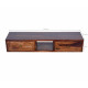 Lublin wallshelf | tv unit with two drawer in Honey finish