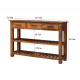 Stripped 3 Drawer Sheesham Wood Console Table in Honey Finish