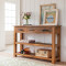 Stripped 3 Drawer Sheesham Wood Console Table in Honey Finish