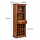 Tallboy Storage Wine rack | Bar Cabinet | Bar Unit in Honey Finish