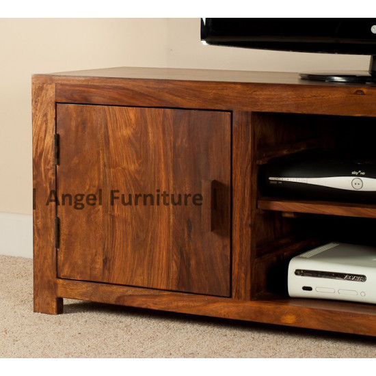 Angel Furniture Wide Screen Solid Sheesham Wood TV Unit | Entertainment Unit