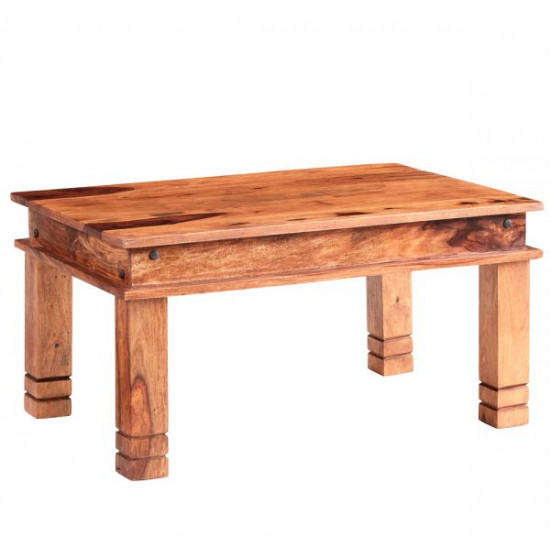 Angel Furniture Solid Sheesham Wood Classic Coffee Table (Standard, Honey Finish)