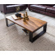 Angel Furniture Sheesham Wood Coffee Table with Metal Legs 115x60x35 cm (Honey Finish)