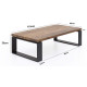 Angel Furniture Sheesham Wood Coffee Table with Metal Legs 115x60x35 cm (Honey Finish)