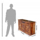 ANGEL FURNITURE Solid Sheesham Wood Diamond Design Sideboard 3 Door 3 Drawer (Honey Finish)