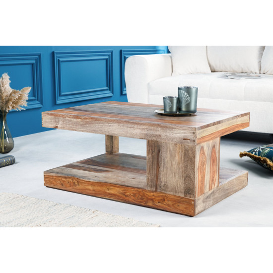 ANGEL FURNITURE Sheesham Wood Flyer Coffee Table 110X60X40 CM | Center Table (Natural Finish)