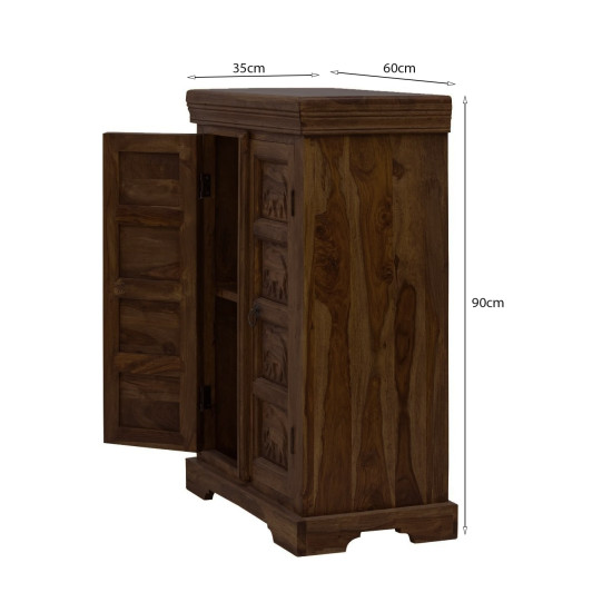 ANGEL FURNITURE sheesham Wood Storage gajraj Cabinet 60x35x90 CM | Book Storage | Sideboard (Walnut Finish)