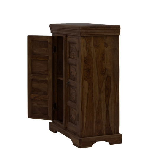 ANGEL FURNITURE sheesham Wood Storage gajraj Cabinet 60x35x90 CM | Book Storage | Sideboard (Walnut Finish)