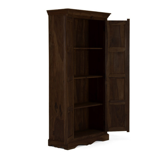 ANGEL FURNITURE Sheesham Wood Downton Classic Wardrobe | Bookshelf Storage (Walnut Finish)