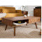 ANGEL FURNITURE Hexagonal Brick Design Sheesham Wood Coffee Table 45x22x16 Inch (Honey Finish)