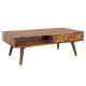 ANGEL FURNITURE Hexagonal Brick Design Sheesham Wood Coffee Table 45x22x16 Inch (Honey Finish)