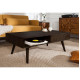 ANGEL FURNITURE Hexagonal Brick Design Sheesham Wood Coffee Table 45x22x16 Inch (Walnut Finish)