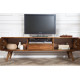 ANGEL FURNITURE Sheesham Wood Hexagoanl Brick Design Entertainment Unit | Tv Unit (Honey Finish)