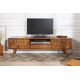 ANGEL FURNITURE Sheesham Wood Hexagoanl Brick Design Entertainment Unit | Tv Unit (Honey Finish)