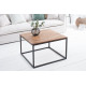 ANGEL FURNITURE Brisbane Coffee Table with Metal Base Sheesham Wood Top | 70x70x45 CM (Square)