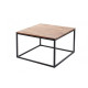 ANGEL FURNITURE Brisbane Coffee Table with Metal Base Sheesham Wood Top | 70x70x45 CM (Square)