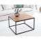 ANGEL FURNITURE Brisbane Coffee Table with Metal Base Sheesham Wood Top | 70x70x45 CM (Square)