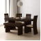 Sheesham Wood Dining Set Six Seater With Bench | Dining Room Furniture In Walnut Finish