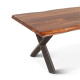 Sheesham Wood Coffee Table with Metal Base (Double Cross, Sheesham Wood)