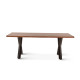 Sheesham Wood Coffee Table with Metal Base (Double Cross, Sheesham Wood)