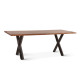 Sheesham Wood Coffee Table with Metal Base (Double Cross, Sheesham Wood)