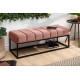 ANGEL FURNITURE Fresno Long Ottoman Cum Bench | Hallway Bench | Dining Bench | Extra Seating 108x40x40 CM (RUDDY Pink)