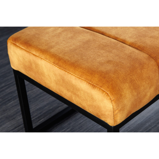 ANGEL FURNITURE Fresno Long Ottoman Cum Bench | Hallway Bench | Dining Bench | Extra Seating 108x40x40 CM (Tiger Orange)