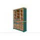 Angel Furniture Whitewave Solid Wood Crockery Cabinet | Large Hutch Cabinet | Kitchen Storage Furniture 150x45x180 CM (Crockery Cabinet) Green