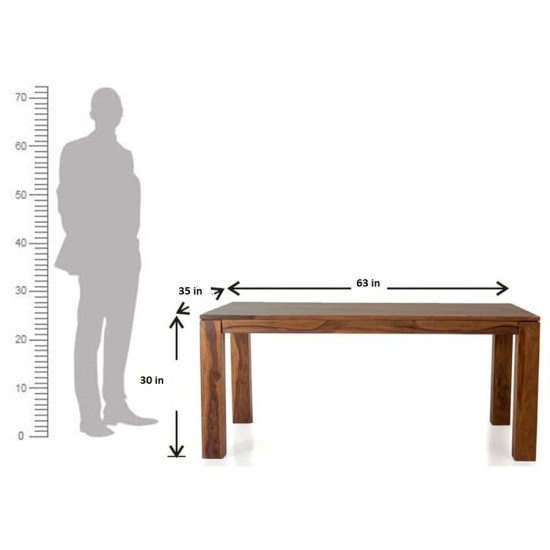 Angel Furniture Dallas Solid Sheesham Wood Dining Set Six Seater (Honey Finish)