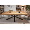 Angel Furniture Solid Mango Wood Long Dining Table with Metal Base – Rough Mango Finish (175x90x76CM)