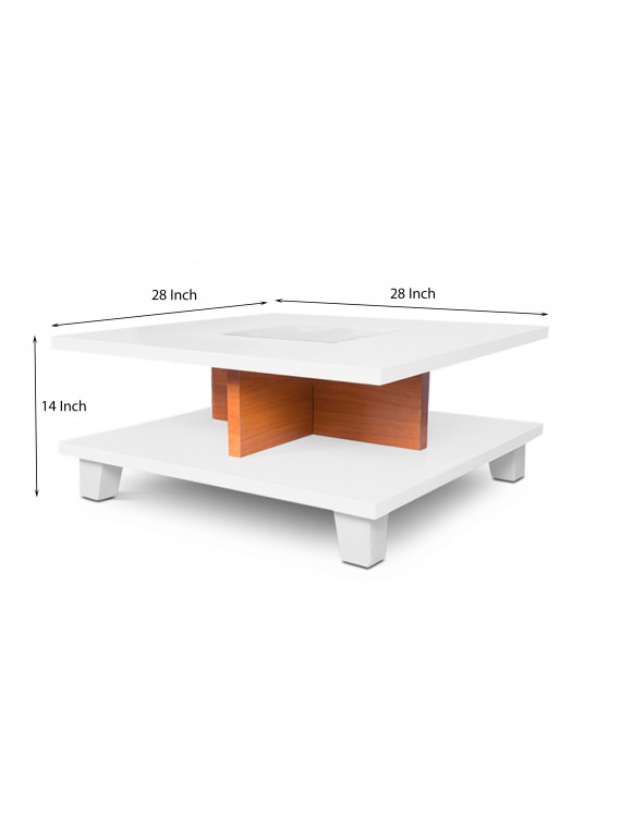 Angel Furniture Monty Coffee Table Size 28x28x14 Inch White