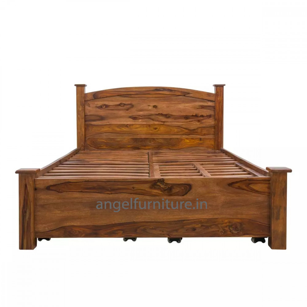 Angel Furniture Jodhpuri Solid Sheesham Wood Double Bed Storage Queen ...